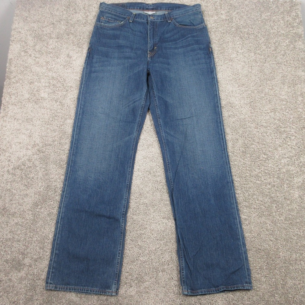 Banana Republic Jeans Mens 33x32 Blue Relaxed Fit Straight Faded Denim Pants
